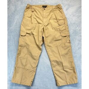 511 Tactical Pants Mens 38x32 Tan Cargo Straight Khakis Ripstop Altered (38x27)